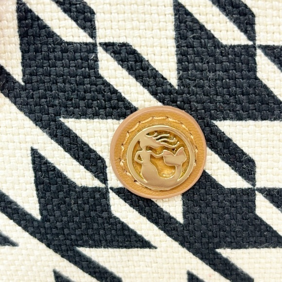 SPARTINA 449 Women’s Cosmetic Bag Purse Mini Purse Houndstooth Leather - Picture 5 of 8